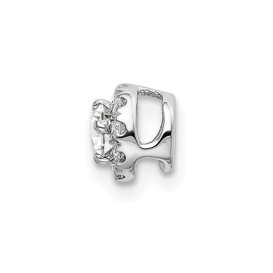 14k White Gold 1/4 carat Lab Grown Diamond VS/SI+ G+ Round Halo Chain Slide Pendant