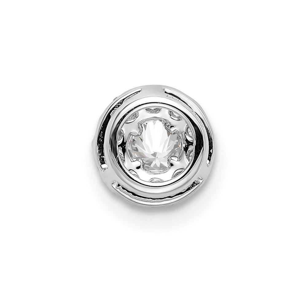 14k White Gold 1/3 carat Lab Grown Diamond VS/SI+ G+ Round Halo Chain Slide Pendant