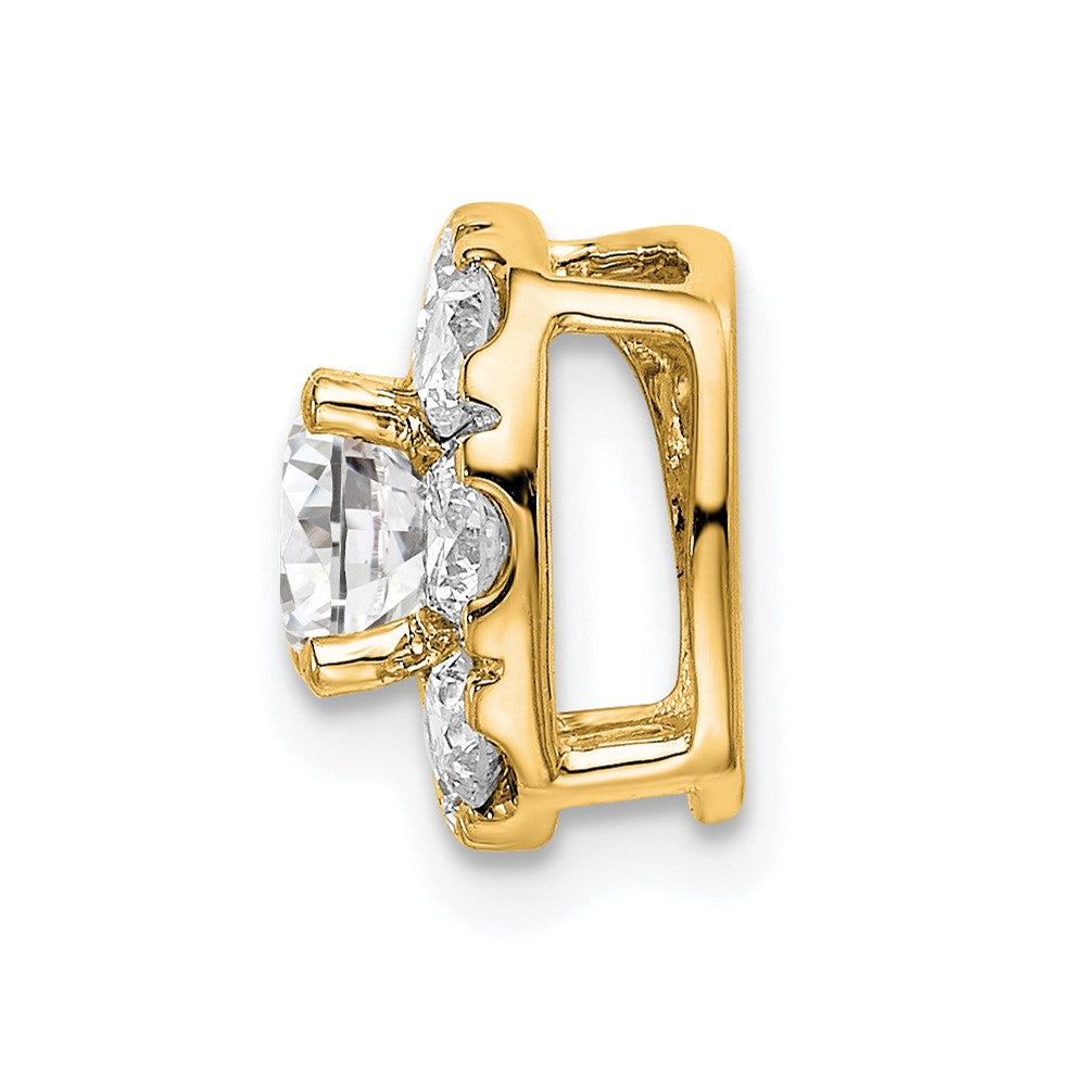 14k 1 carat Lab Grown Diamond VS/SI+ G+ Complete Cushion Halo Chain Slide Pendant