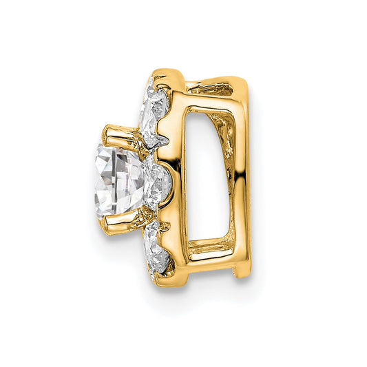 14k 1 carat Lab Grown Diamond VS/SI+ G+ Complete Cushion Halo Chain Slide Pendant