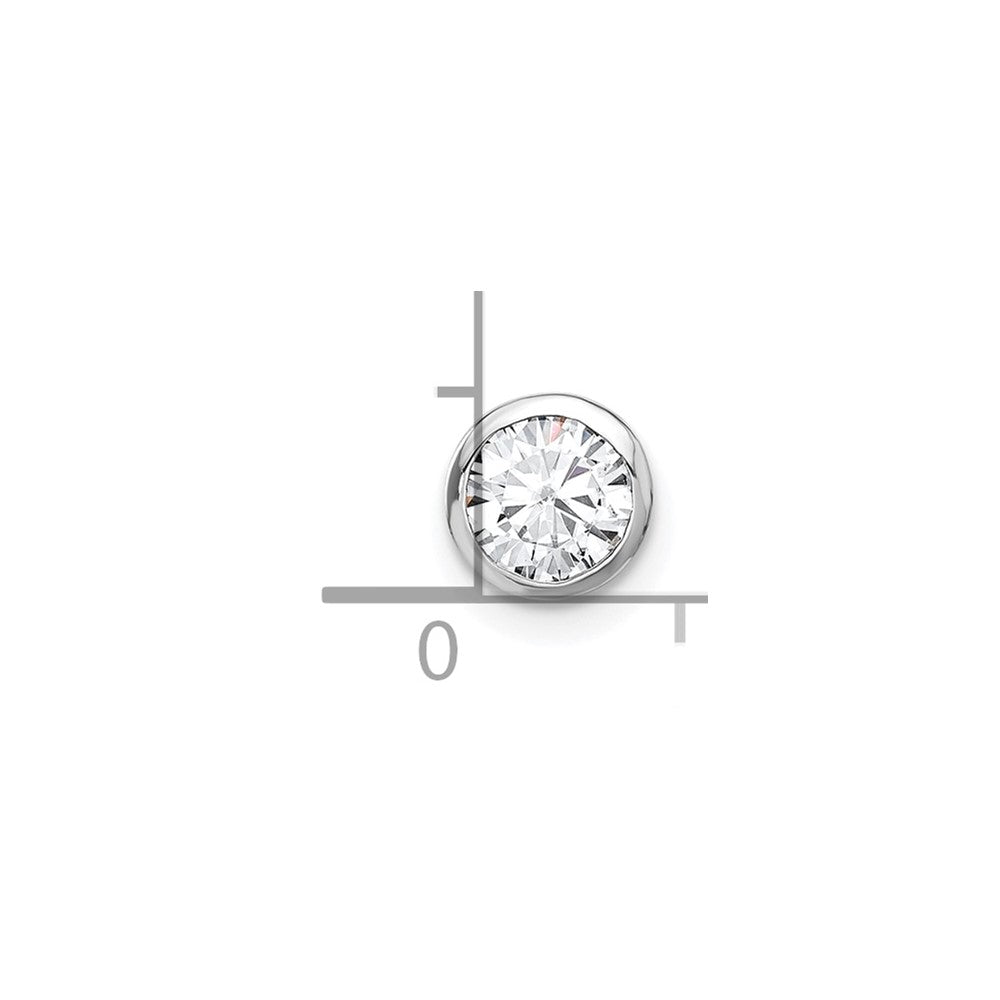 14k White Gold 1/2 carat Lab Grown Diamond VS/SI+ G+ Round Complete Bezel Chain Slide Pendant
