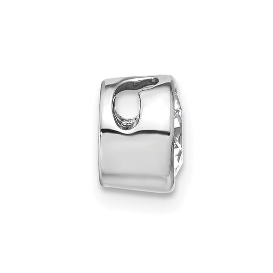 14k White Gold 1 carat Lab Grown Diamond VS/SI+ G+ Round Complete Bezel Chain Slide Pendant
