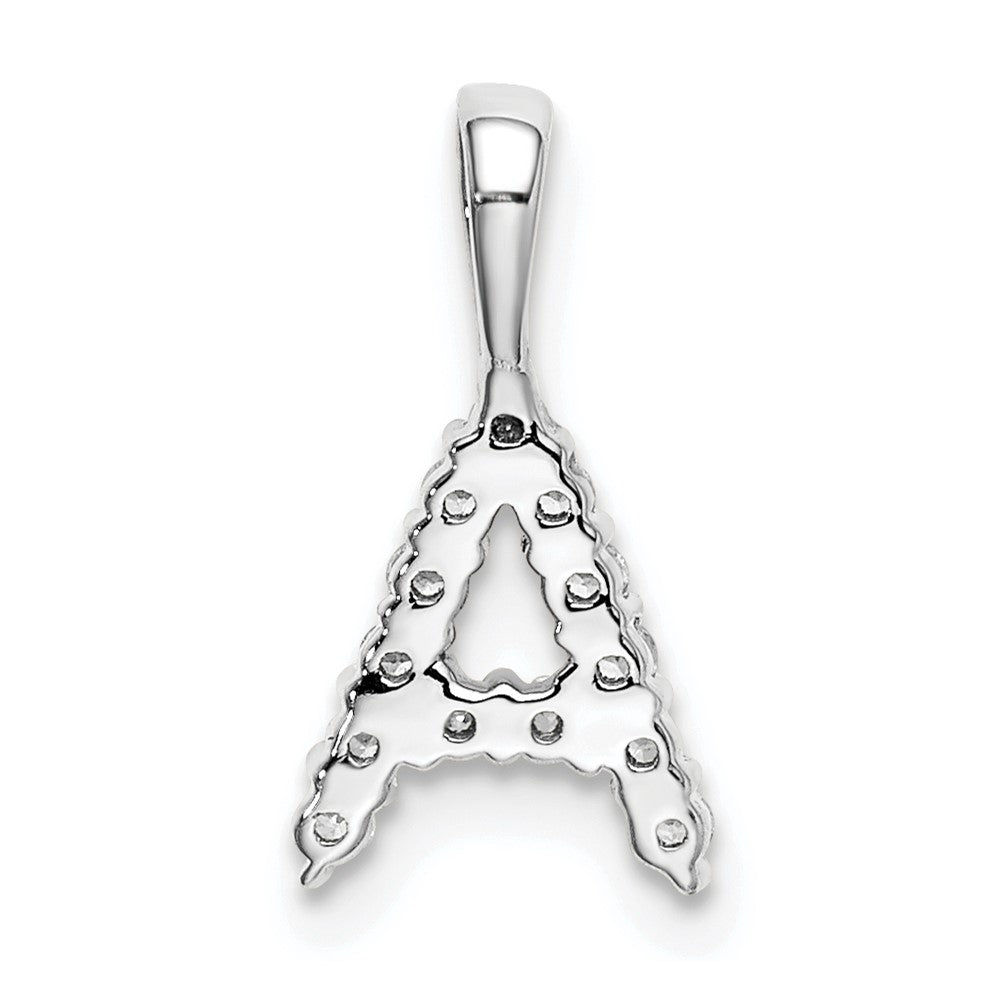 14k White Gold 1/8 carat Lab Grown Diamond VS/SI+ G+ Complete Letter A Initial Pendant