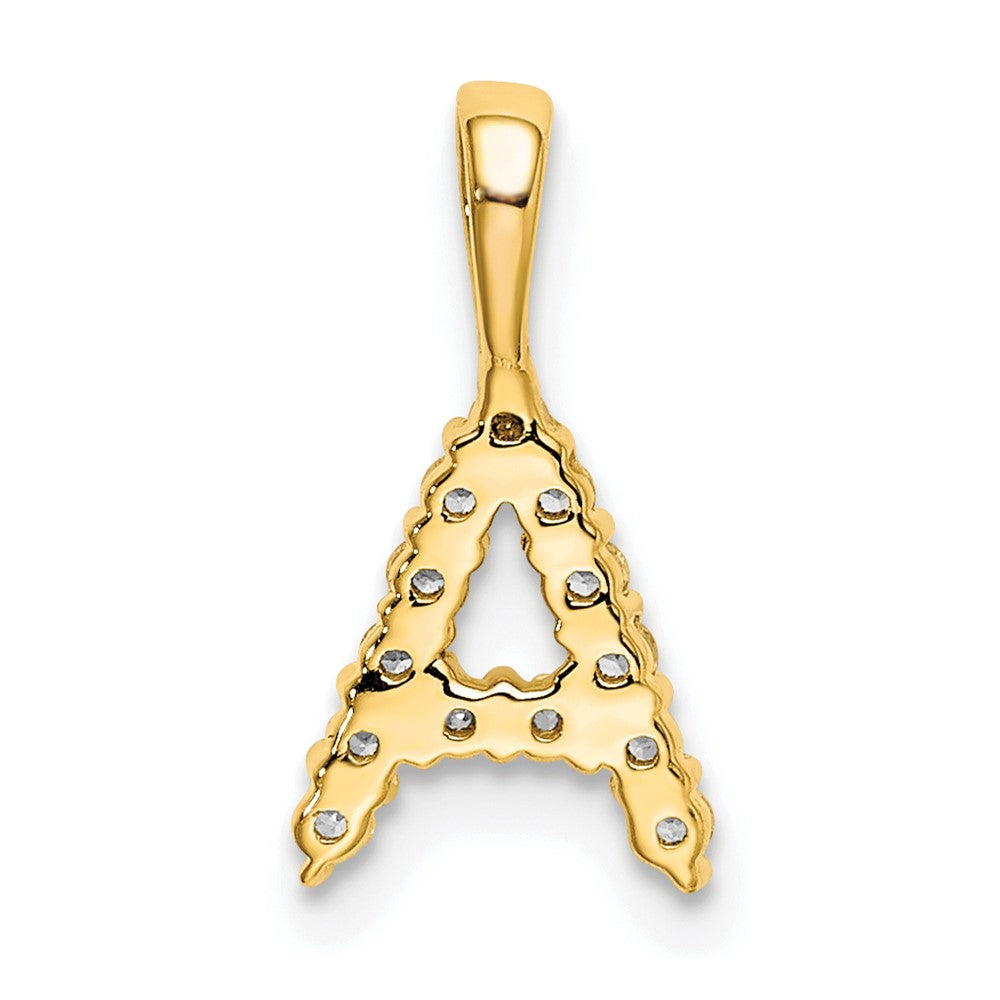 14k 1/8 carat Lab Grown Diamond VS/SI+ G+ Complete Letter A Initial Pendant