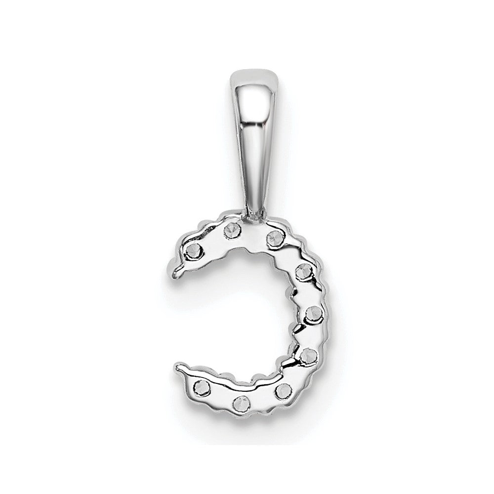 14k White Gold 1/10 carat Lab Grown Diamond VS/SI+ G+ Complete Letter C Initial Pendant