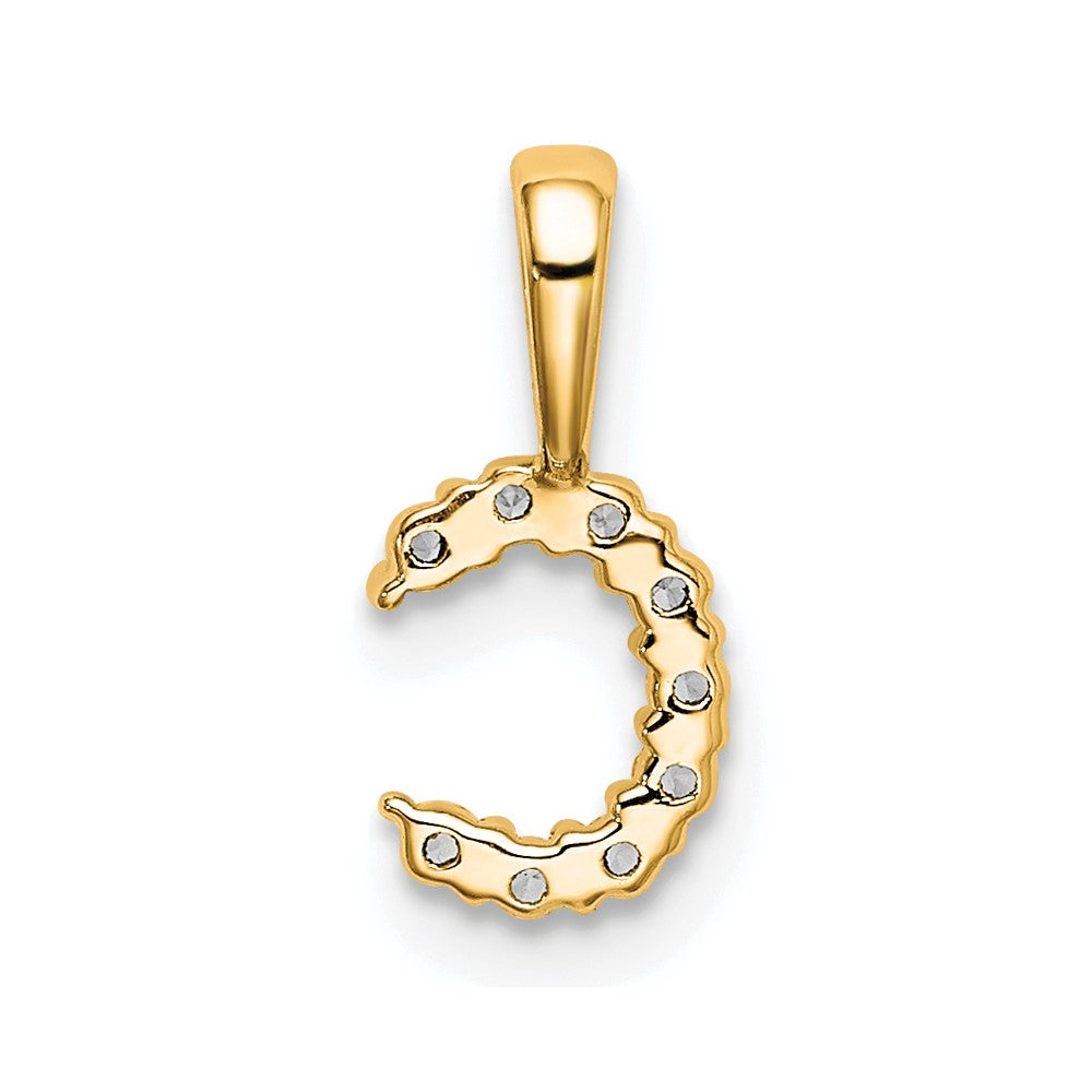 14k 1/10 carat Lab Grown Diamond VS/SI+ G+ Complete Letter C Initial Pendant