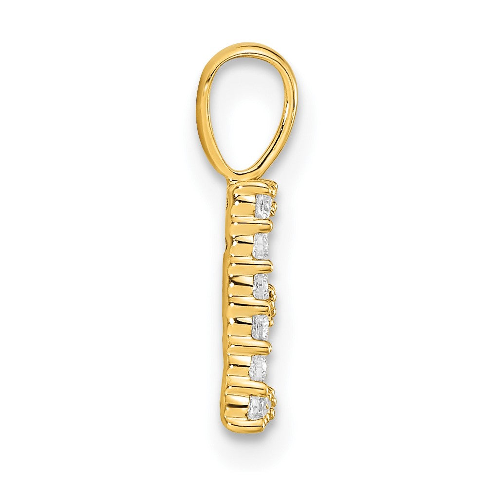 14k 1/8 carat Lab Grown Diamond VS/SI+ G+ Complete Letter E Initial Pendant