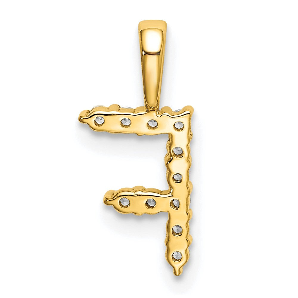 14k 1/8 carat Lab Grown Diamond VS/SI+ G+ Complete Letter F Initial Pendant