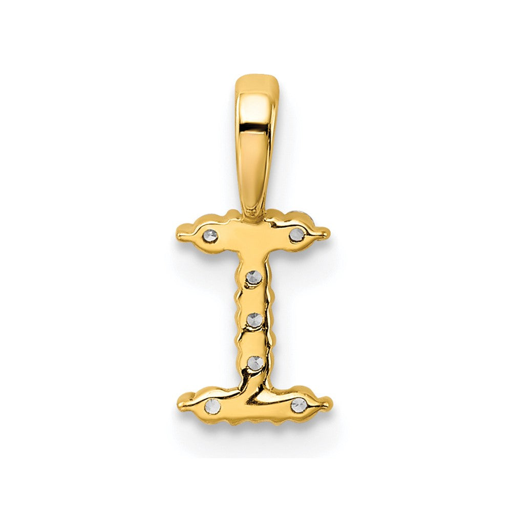 14k 1/10 carat Lab Grown Diamond VS/SI+ G+ Complete Letter I Initial Pendant