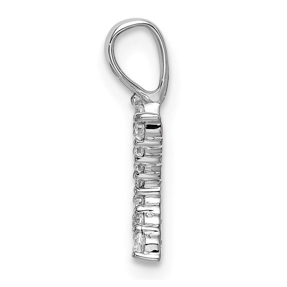14k White Gold 1/8 carat Lab Grown Diamond VS/SI+ G+ Complete Letter K Initial Pendant