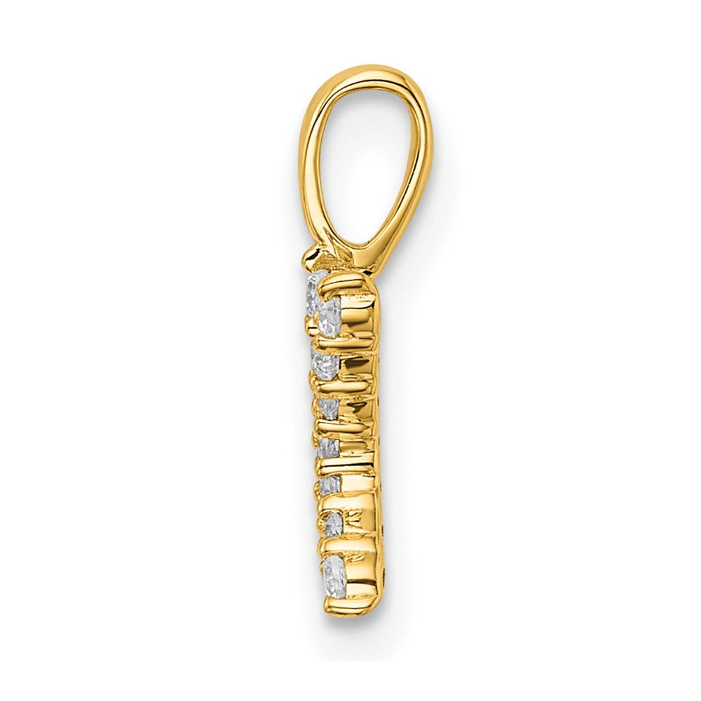 14k 1/8 carat Lab Grown Diamond VS/SI+ G+ Complete Letter K Initial Pendant