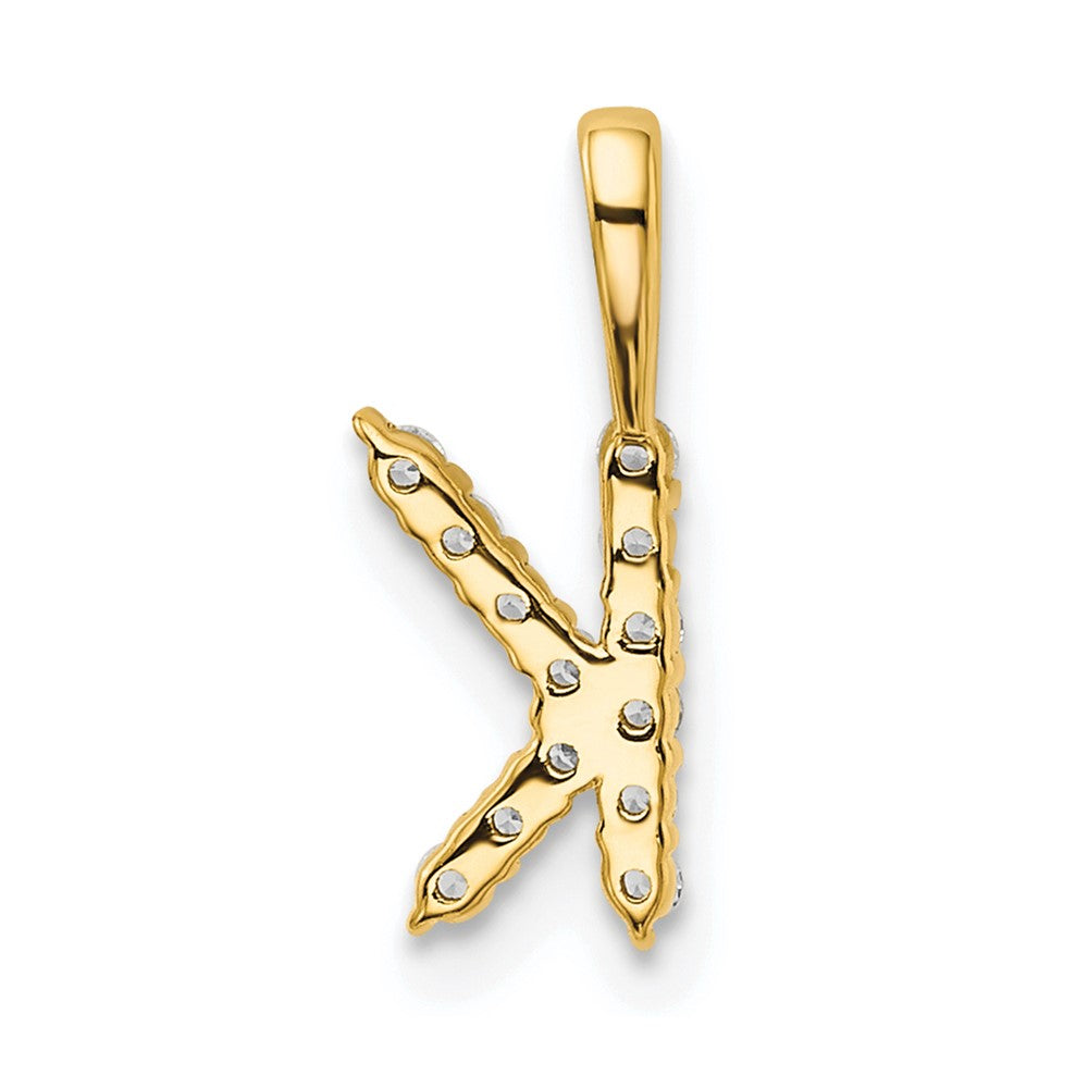 14k 1/8 carat Lab Grown Diamond VS/SI+ G+ Complete Letter K Initial Pendant