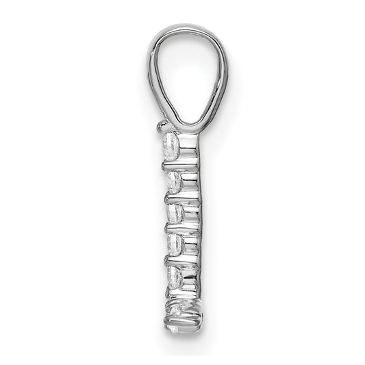 14k White Gold 1/10 carat Lab Grown Diamond VS/SI+ G+ Complete Letter L Initial Pendant
