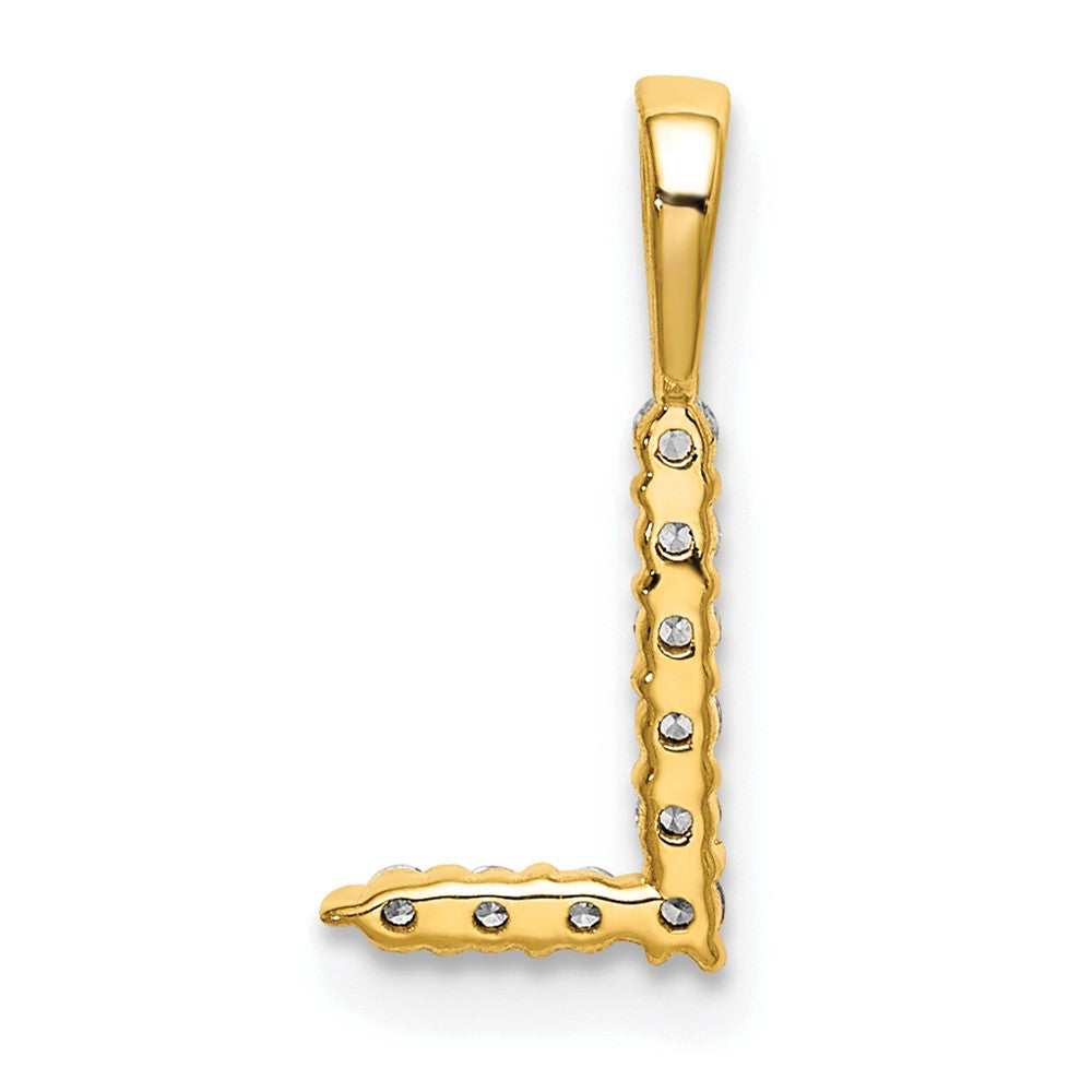 14k 1/10 carat Lab Grown Diamond VS/SI+ G+ Complete Letter L Initial Pendant
