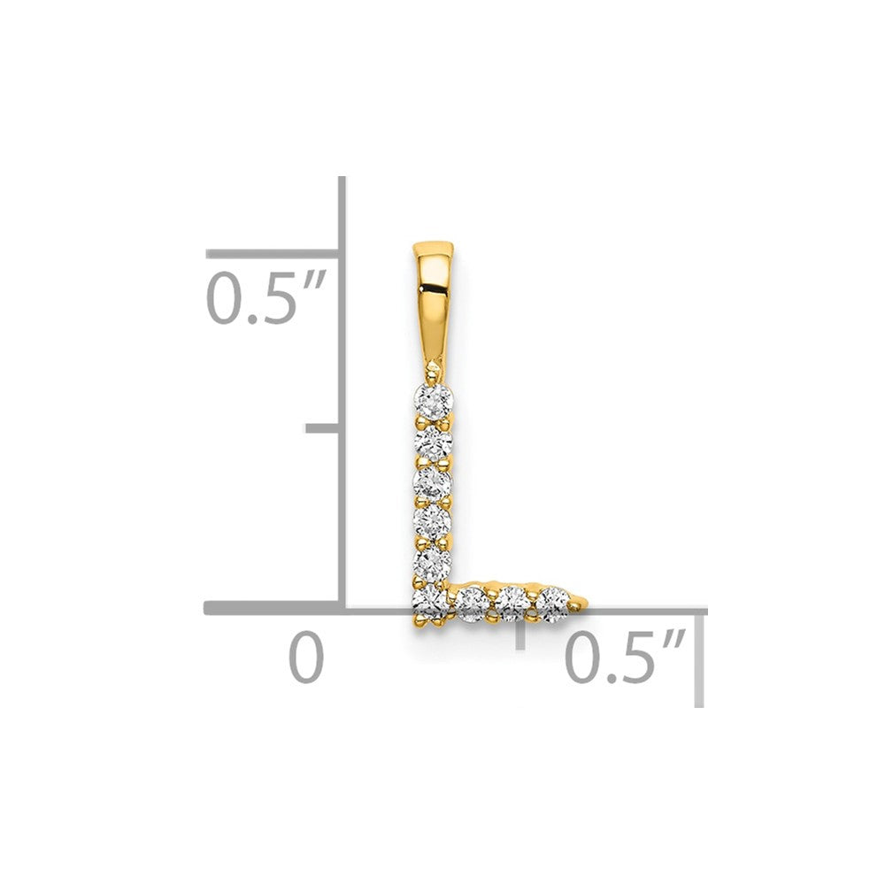 14k 1/10 carat Lab Grown Diamond VS/SI+ G+ Complete Letter L Initial Pendant