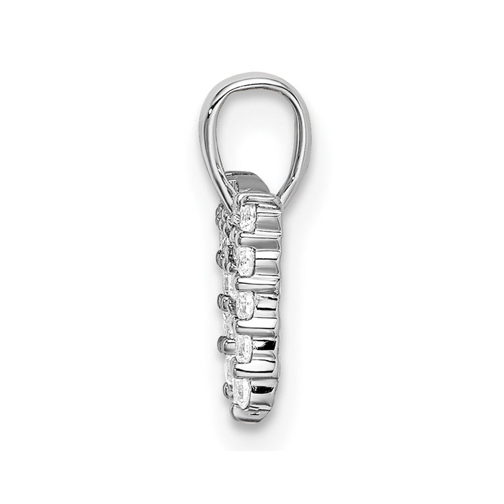 14k White Gold 1/6 carat Lab Grown Diamond VS/SI+ G+ Complete Letter M Initial Pendant