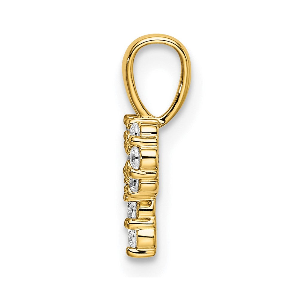 14k 1/10 carat Lab Grown Diamond VS/SI+ G+ Complete Letter P Initial Pendant