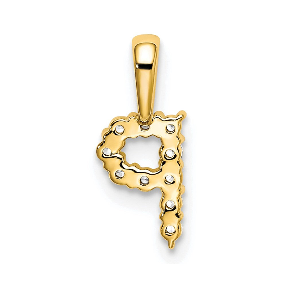 14k 1/10 carat Lab Grown Diamond VS/SI+ G+ Complete Letter P Initial Pendant