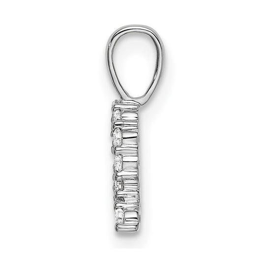 14k White Gold 1/6 carat Lab Grown Diamond VS/SI+ G+ Complete Letter Q Initial Pendant