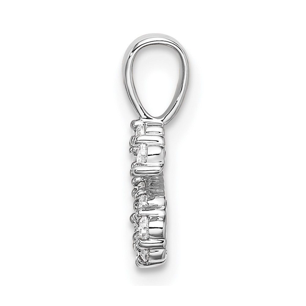 14k White Gold 1/8 carat Lab Grown Diamond VS/SI+ G+ Complete Letter S Initial Pendant