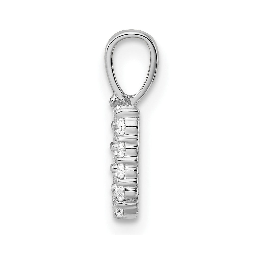 14k White Gold 1/8 carat Lab Grown Diamond VS/SI+ G+ Complete Letter U Initial Pendant