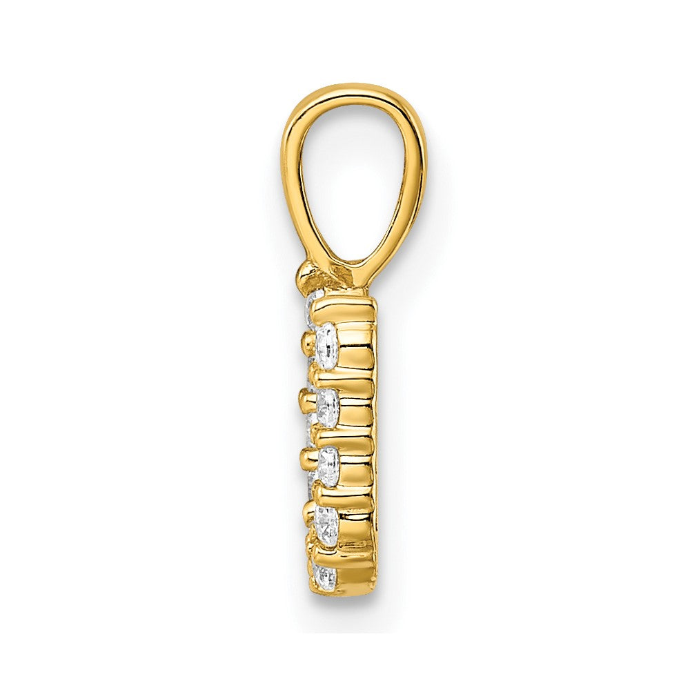 14k 1/8 carat Lab Grown Diamond VS/SI+ G+ Complete Letter U Initial Pendant