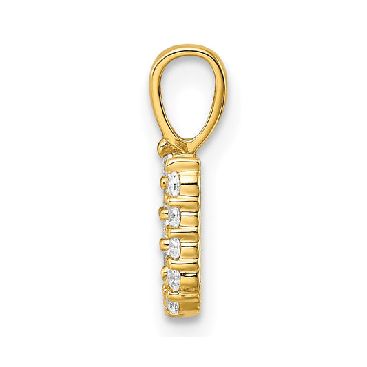 14k 1/8 carat Lab Grown Diamond VS/SI+ G+ Complete Letter U Initial Pendant