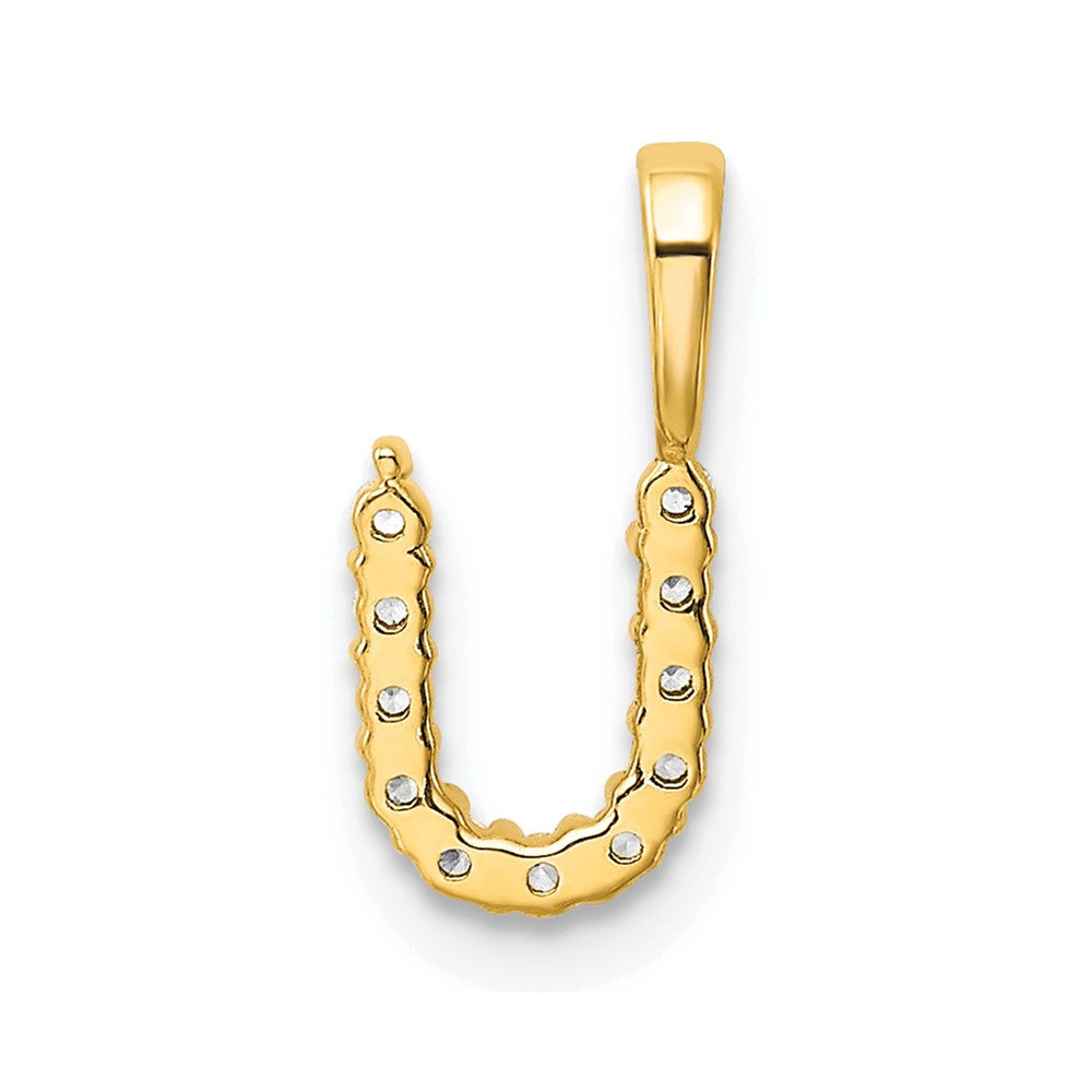 14k 1/8 carat Lab Grown Diamond VS/SI+ G+ Complete Letter U Initial Pendant