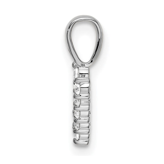 14k White Gold 1/10 carat Lab Grown Diamond VS/SI+ G+ Complete Letter V Initial Pendant