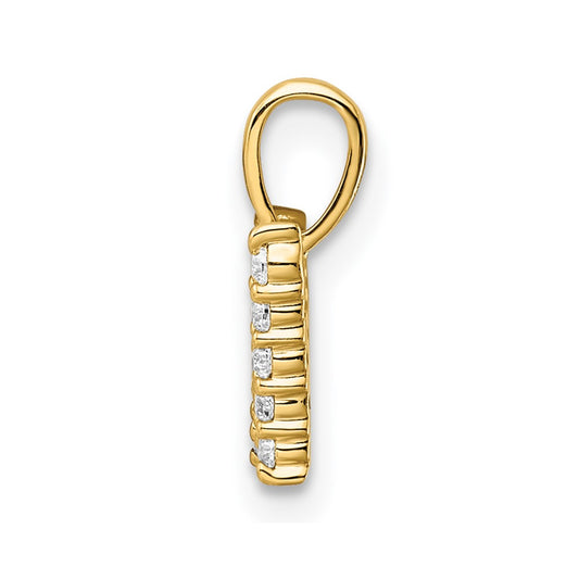 14k 1/6 carat Lab Grown Diamond VS/SI+ G+ Complete Letter W Initial Pendant