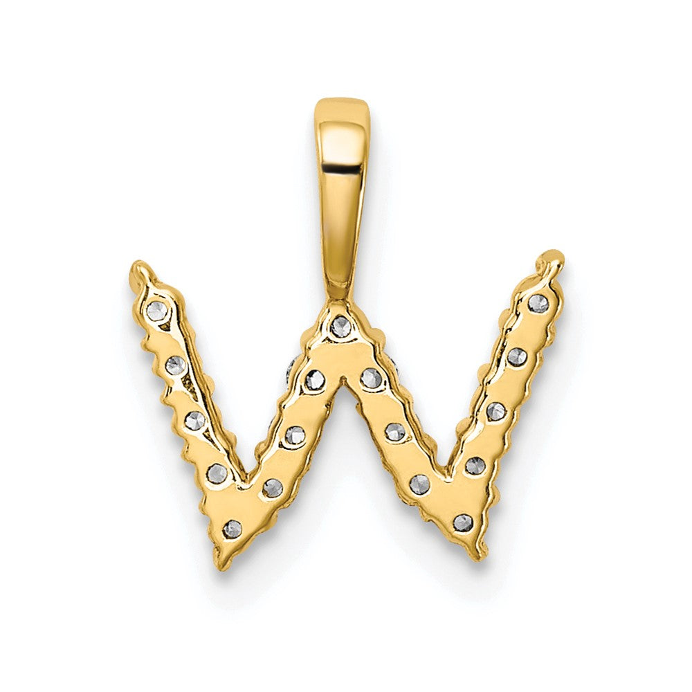 14k 1/6 carat Lab Grown Diamond VS/SI+ G+ Complete Letter W Initial Pendant