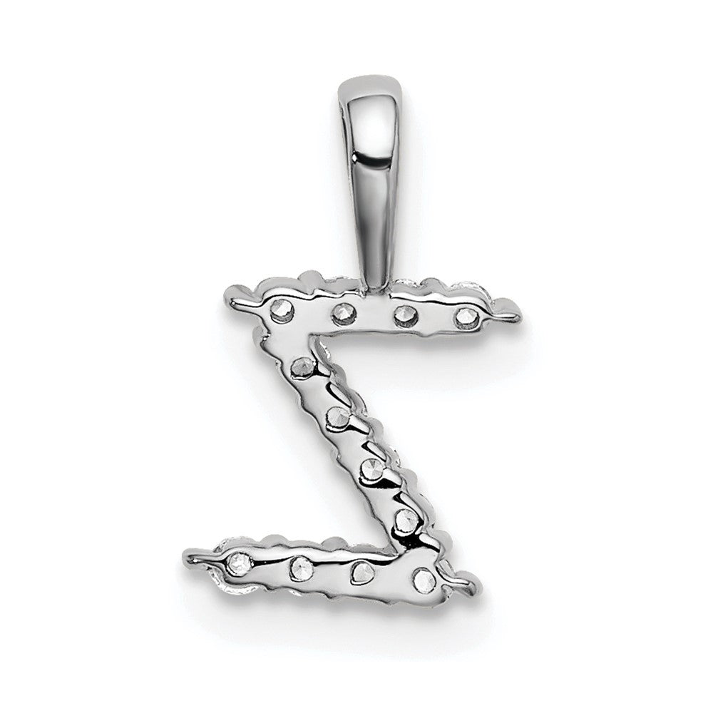 14k White Gold 1/8 carat Lab Grown Diamond VS/SI+ G+ Complete Letter Z Intitial Pendant