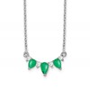 14k White Gold 1/8 carat Lab Grown Diamond VS/SI+ G+ and Created Emerald Complete 18 inch Necklace