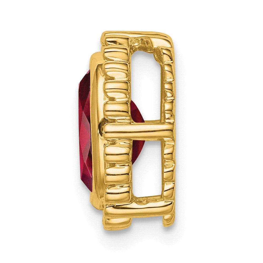 10k Oval Garnet Chain Slide