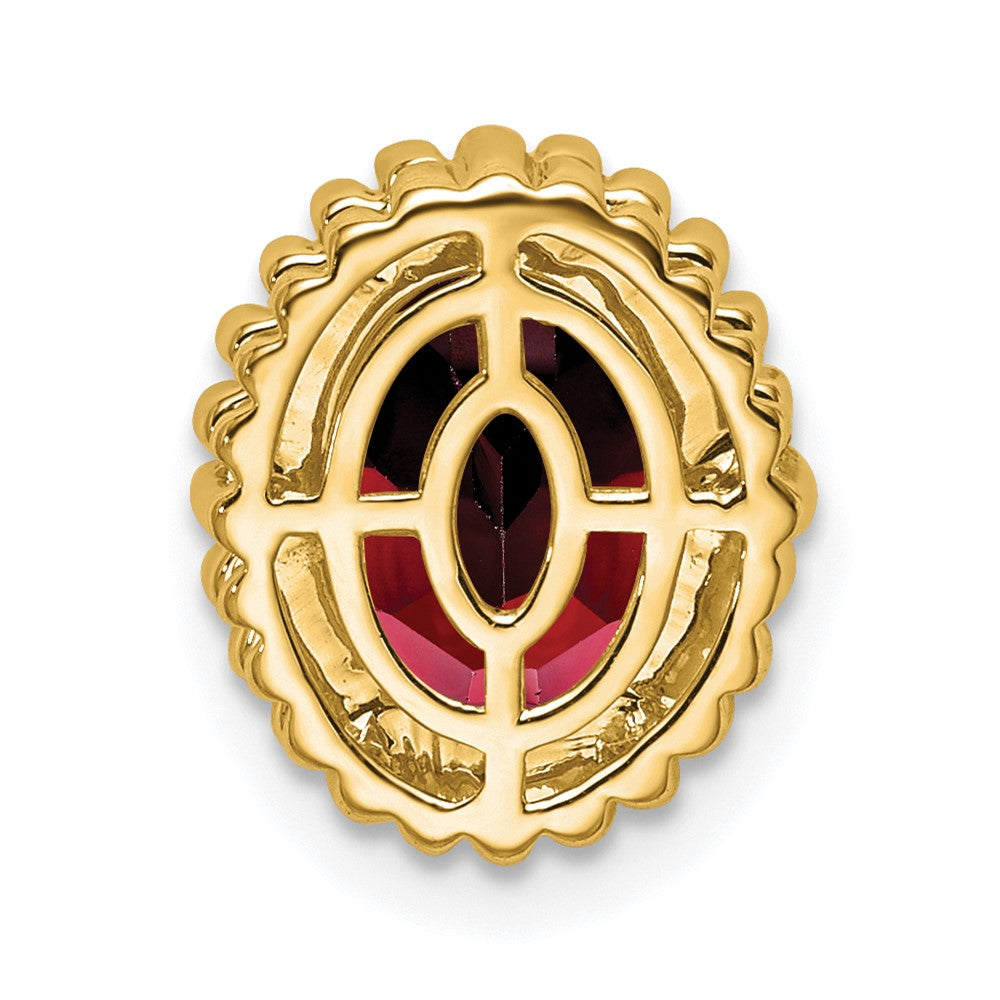 10k Oval Garnet Chain Slide