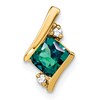 10k Yellow Gold Cushion Cr. Alexandrite and Diamond Chain Slide