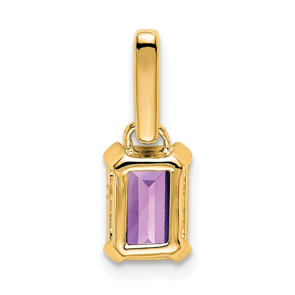 10k Yellow Gold Amethyst and Diamond Pendant