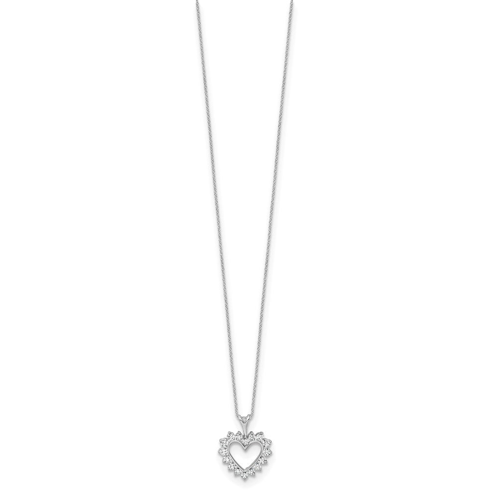10k White Gold 1/2 carat Lab Grown Diamond VS/SI+ G+ Complete 18 inch Heart Pendant Necklace