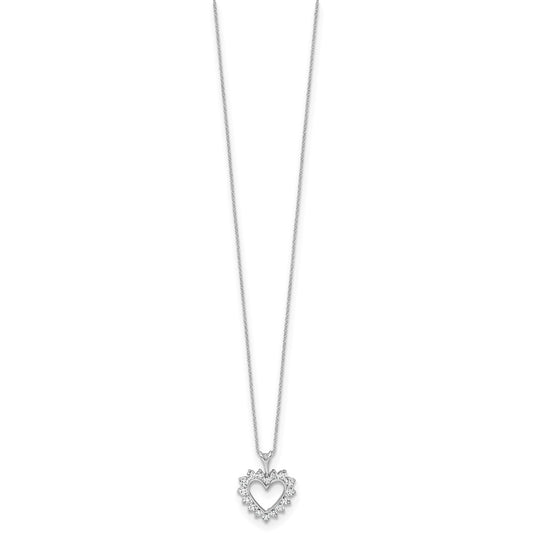 14kw 1/2 carat Lab Grown Diamond VS/SI+ G+ Complete 18 inch Heart Pendant Necklace