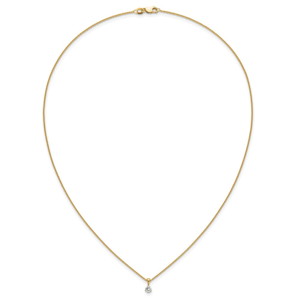 14k 1/5 carat Lab Grown Diamond VS/SI+ G+ Three Prong 18 inch Complete Solitaire Pendant Necklace