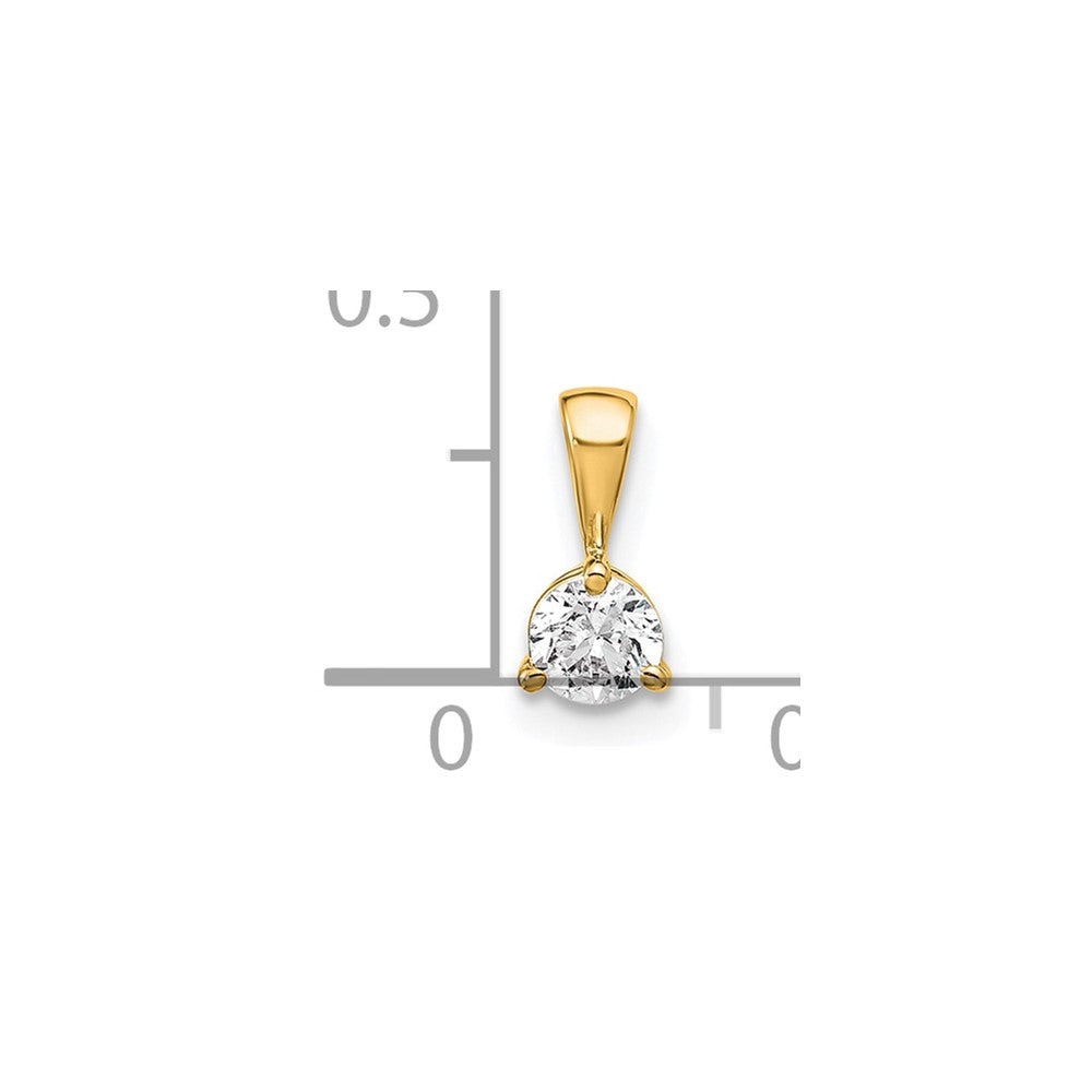 14k 1/4 carat Lab Grown Diamond VS/SI+ G+ Three Prong Complete Solitaire Pendant