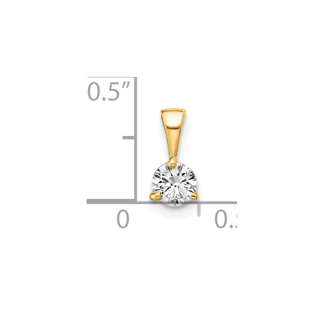 14k 1/3 carat Lab Grown Diamond VS/SI+ G+ Three Prong Complete Solitaire Pendant