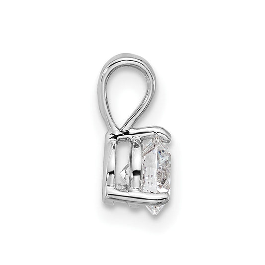 14k White Gold 1/4 carat Lab Grown Diamond VS/SI+ G+ Three Prong Complete 18 inch Solitare Pendant Necklace