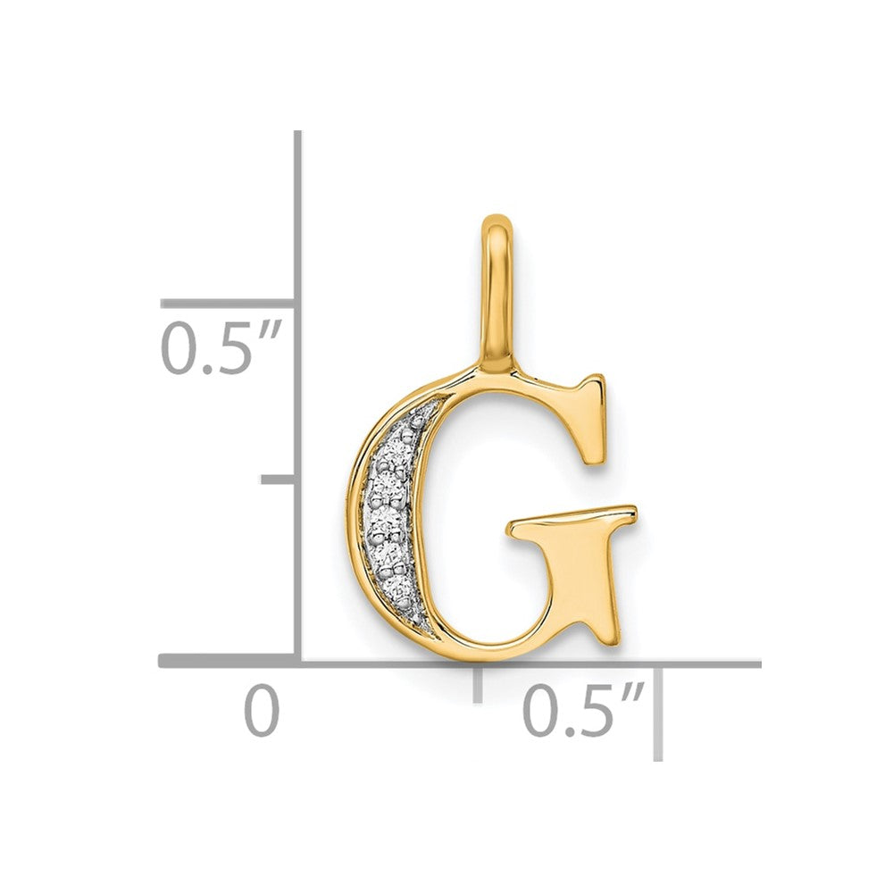10K Diamond Letter G Initial Pendant