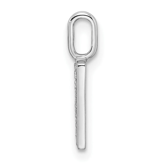 14K White Gold Diamond Letter H Initial Pendant