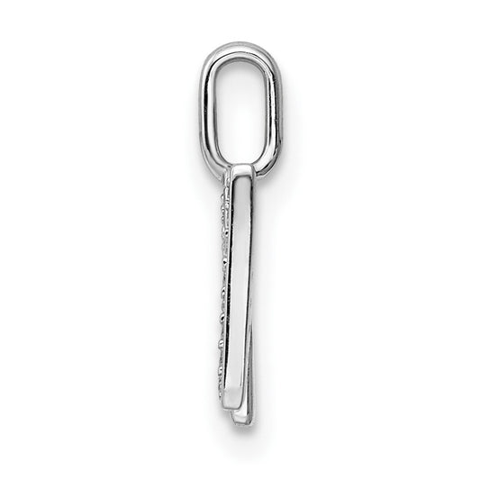 14K White Gold Diamond Letter N Initial Pendant