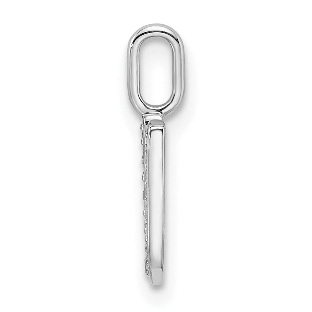14K White Gold Diamond Letter U Initial Pendant