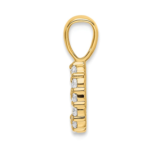 14K Diamond Number 9 Pendant