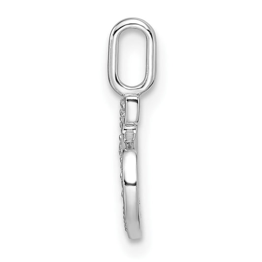 14k White Gold Diamond Number 5 Pendant