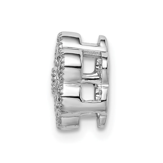 14k White Gold 1/2 carat Lab Grown Diamond VS/SI+ G+ Complete Floral Chain Slide Pendant